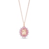 Thumbnail Image 0 of Kallati Oval-Cut Natural Morganite & Round-Cut Natural Pink Sapphire Pendant Necklace 1/6 ct tw Diamonds 14K Rose Gold 18"