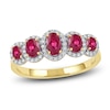 Thumbnail Image 0 of Oval-Cut Natural Ruby & Diamond Ring 1/6 ct tw 14K Yellow Gold