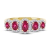 Thumbnail Image 2 of Oval-Cut Natural Ruby & Diamond Ring 1/6 ct tw 14K Yellow Gold
