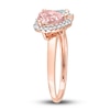 Thumbnail Image 1 of Natural Aquamarine & Natural Morganite Heart Ring 1/5 ct tw Diamonds 14K Rose Gold