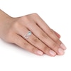 Thumbnail Image 4 of Natural Aquamarine & Natural Morganite Heart Ring 1/5 ct tw Diamonds 14K Rose Gold