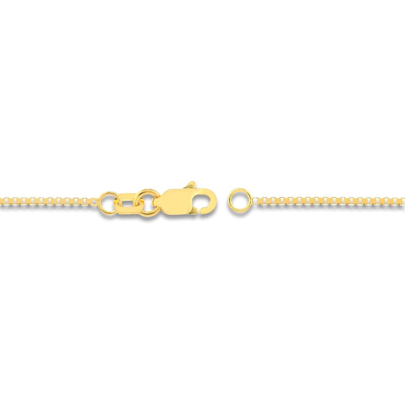Solid Box Chain 14K Yellow Gold 24" Length 0.75mm