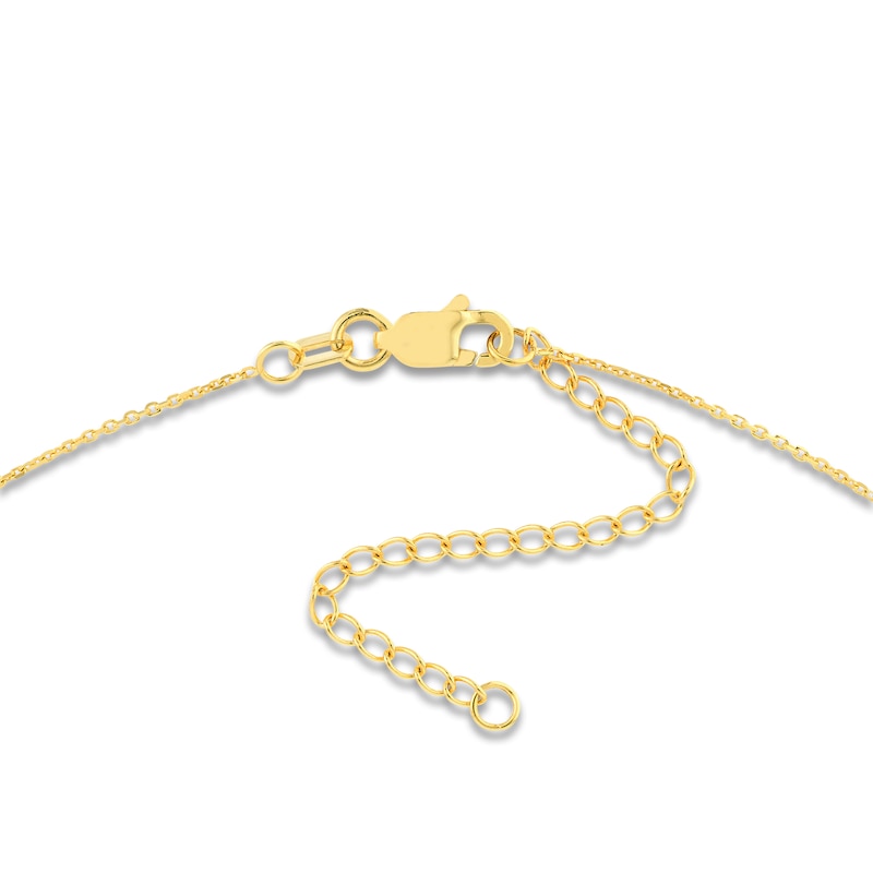 Bar Lariat Necklace 14K Yellow Gold 16"