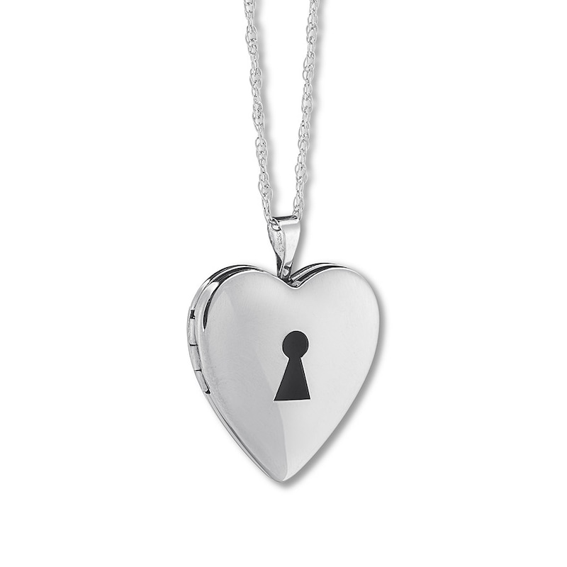 Heart Lock Locket Sterling Silver 18"