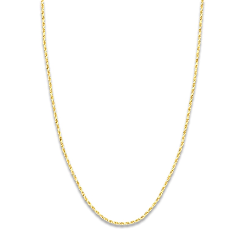 20" Textured Solid Rope Chain 14K Yellow Gold Appx. 2.3mm