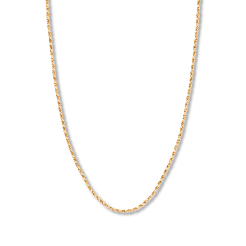 18" Textured Solid Rope Chain 14K Yellow Gold Appx. 3mm