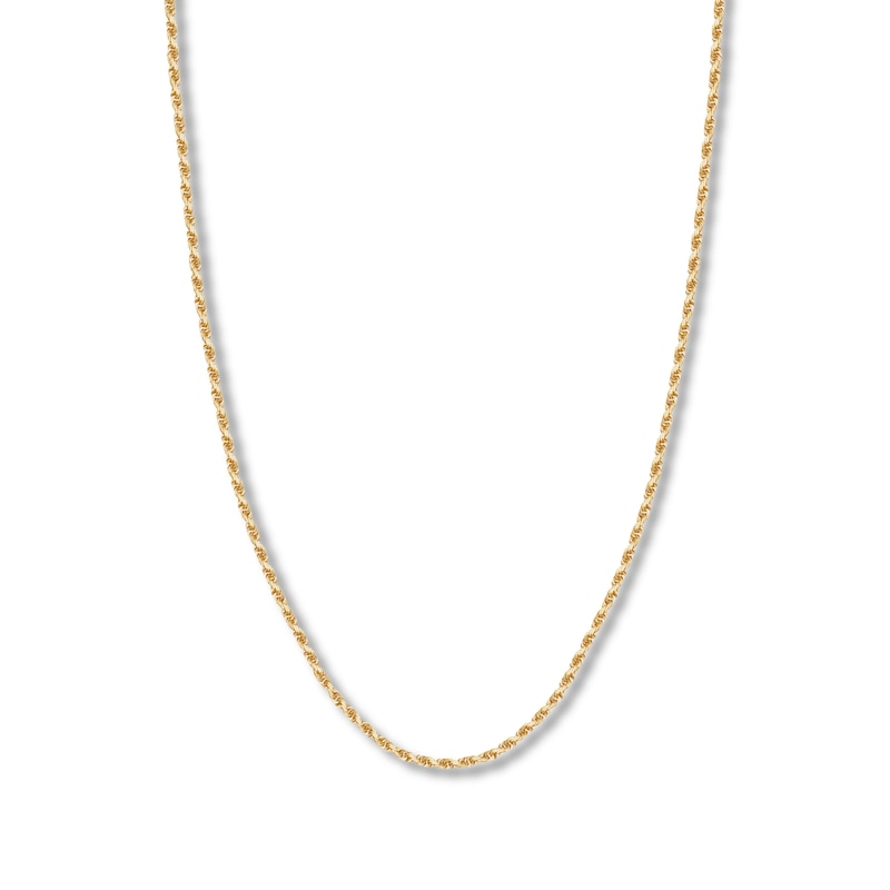 20" Textured Solid Rope Chain 14K Yellow Gold Appx. 3mm