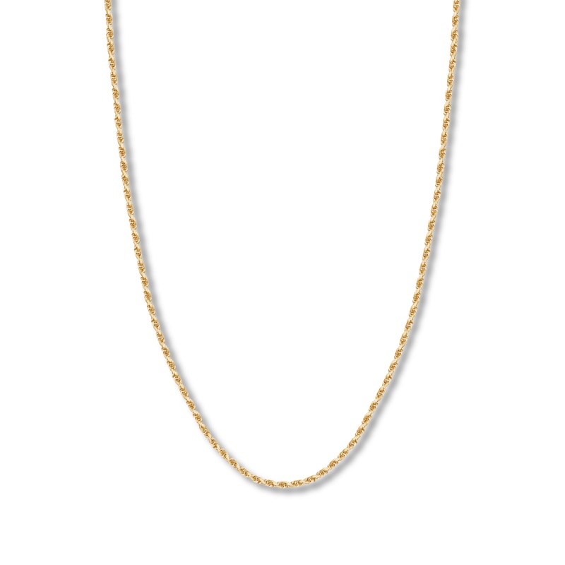 22" Textured Solid Rope Chain 14K Yellow Gold Appx. 3mm