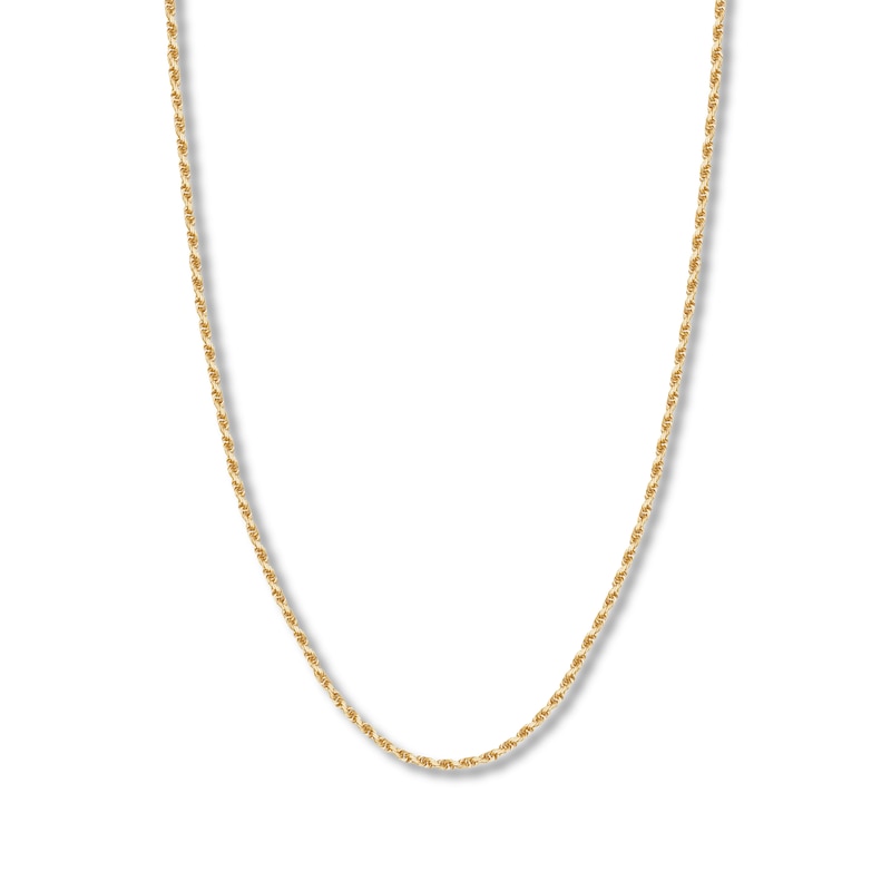 24" Textured Solid Rope Chain 14K Yellow Gold Appx. 3mm