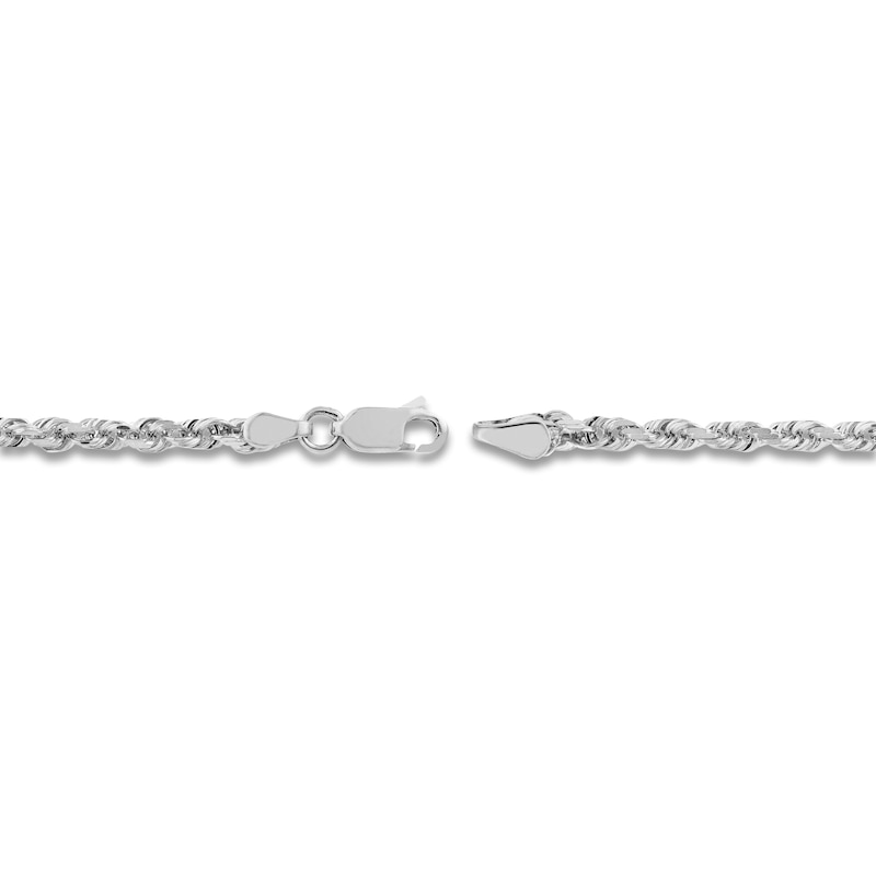 22" Textured Solid Rope Chain 14K White Gold Appx. 3mm