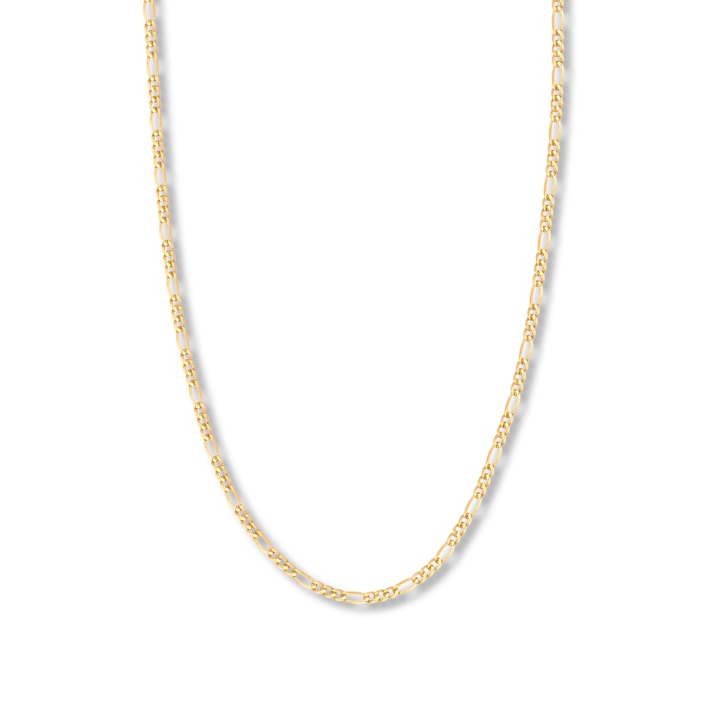20" Solid Figaro Chain Necklace 14K Yellow Gold Appx. 3.2mm