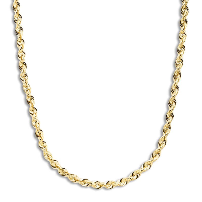 Hollow Rope Necklace 14K Yellow Gold 20 Length 4mm