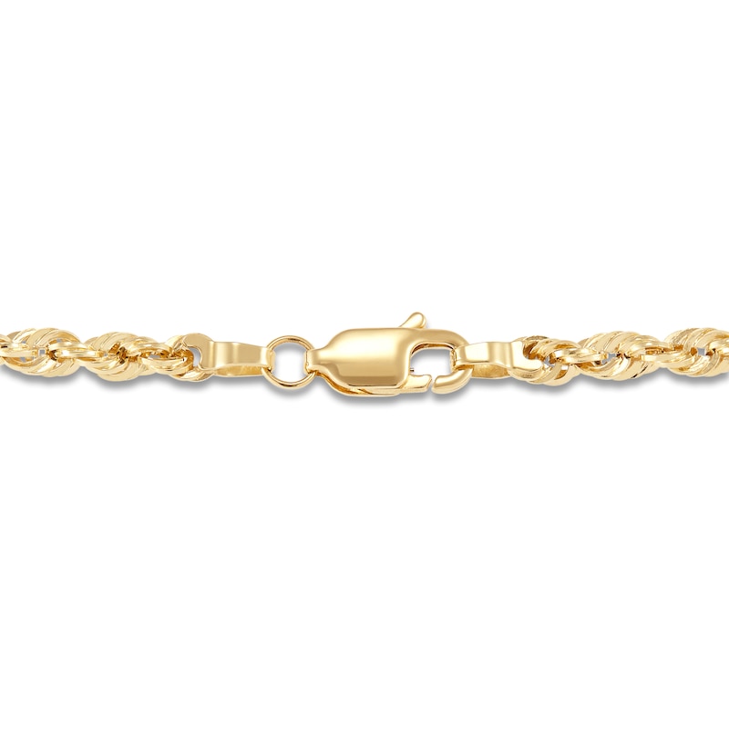 Hollow Rope Necklace 14K Yellow Gold 22 Length 3mm