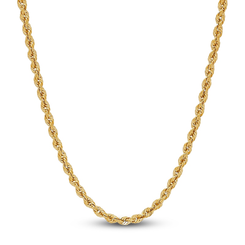 Hollow Rope Necklace 14K Yellow Gold 22 Length 2.8mm