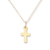 Thumbnail Image 0 of Semi-Solid Children's Cross Necklace 14K Yellow Gold 13"