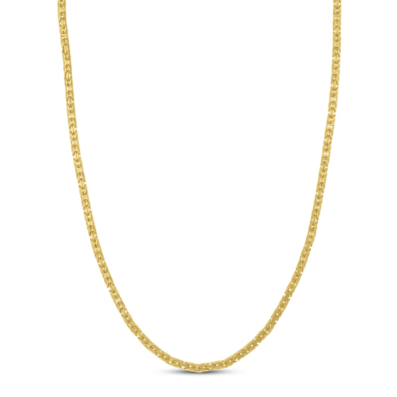 Solid Byzantine Chain Necklace 14K Yellow Gold 3.45mm 22"