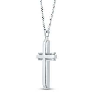 Men's Gold Ion Plated Stainless Steel Cross Pendant With 24" Chain