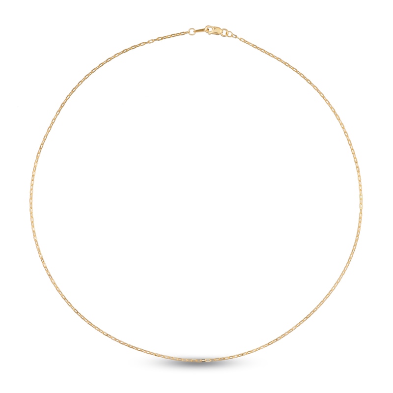 Solid Paperclip Necklace 14K Yellow Gold 24" 1.3mm