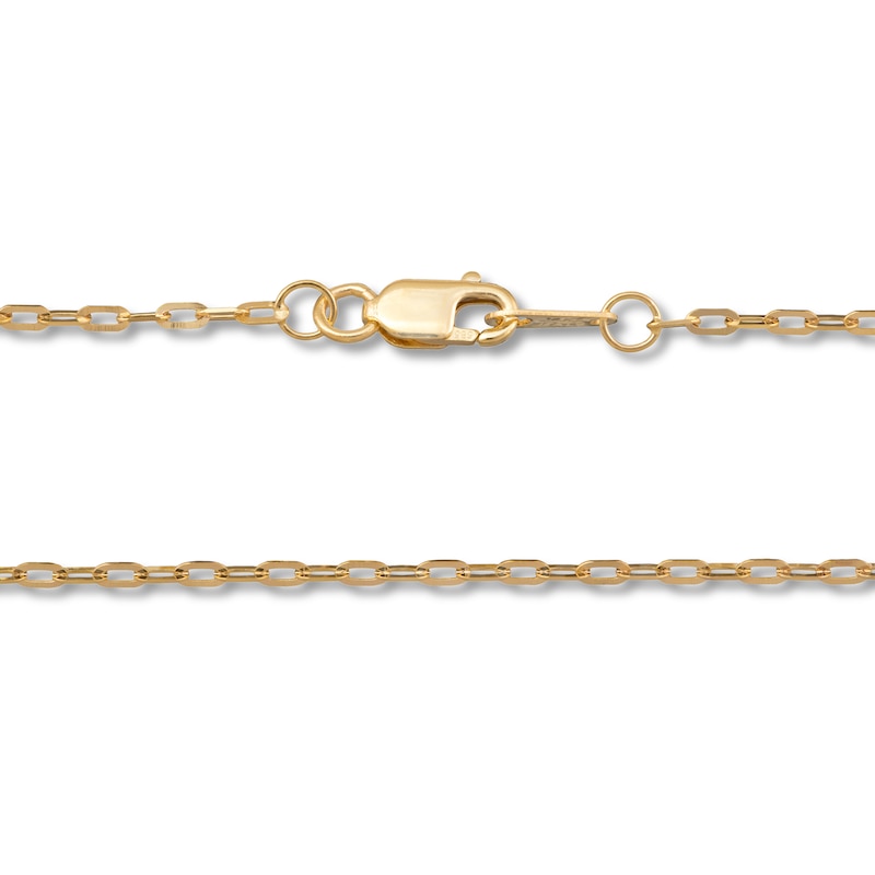 Solid Paperclip Necklace 14K Yellow Gold 24" 1.3mm