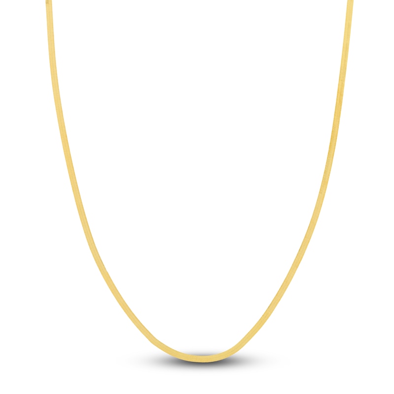 Solid Herringbone Chain Necklace 14K Yellow Gold 20" 2.7mm