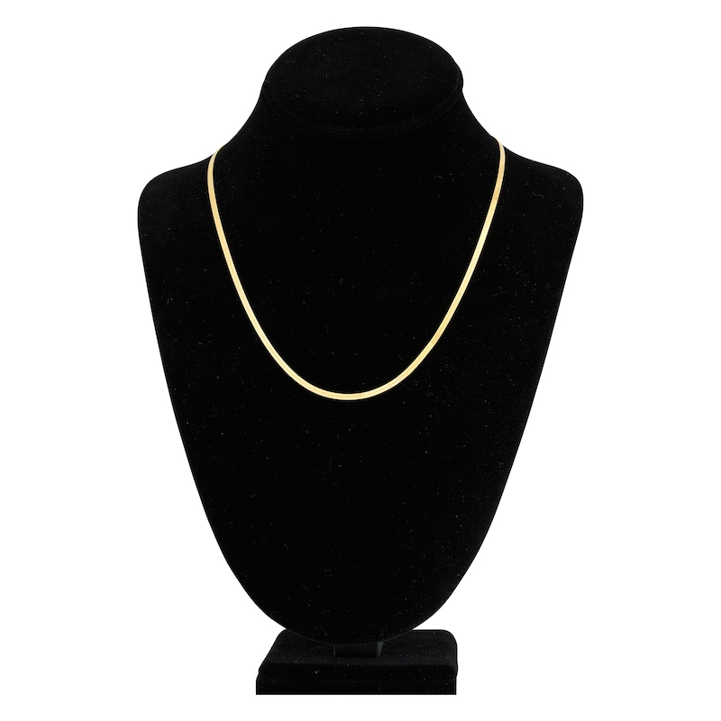 Solid Herringbone Chain Necklace 14K Yellow Gold 20" 2.7mm