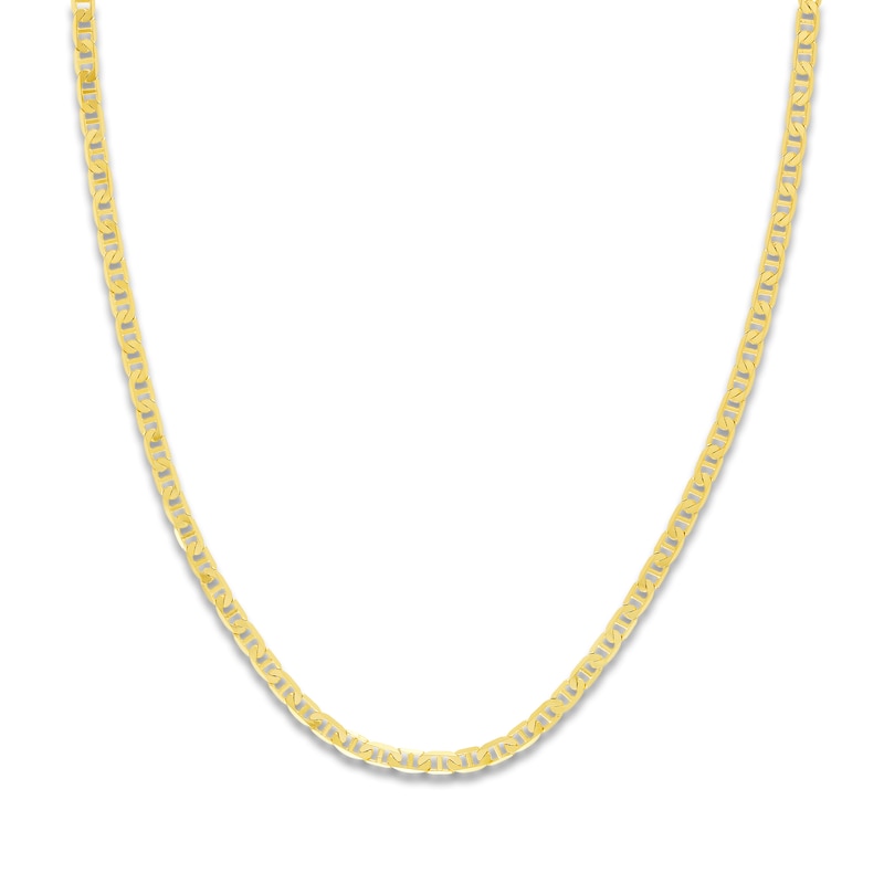 Solid Mariner Chain Necklace 14K Yellow Gold 18" 3.7mm