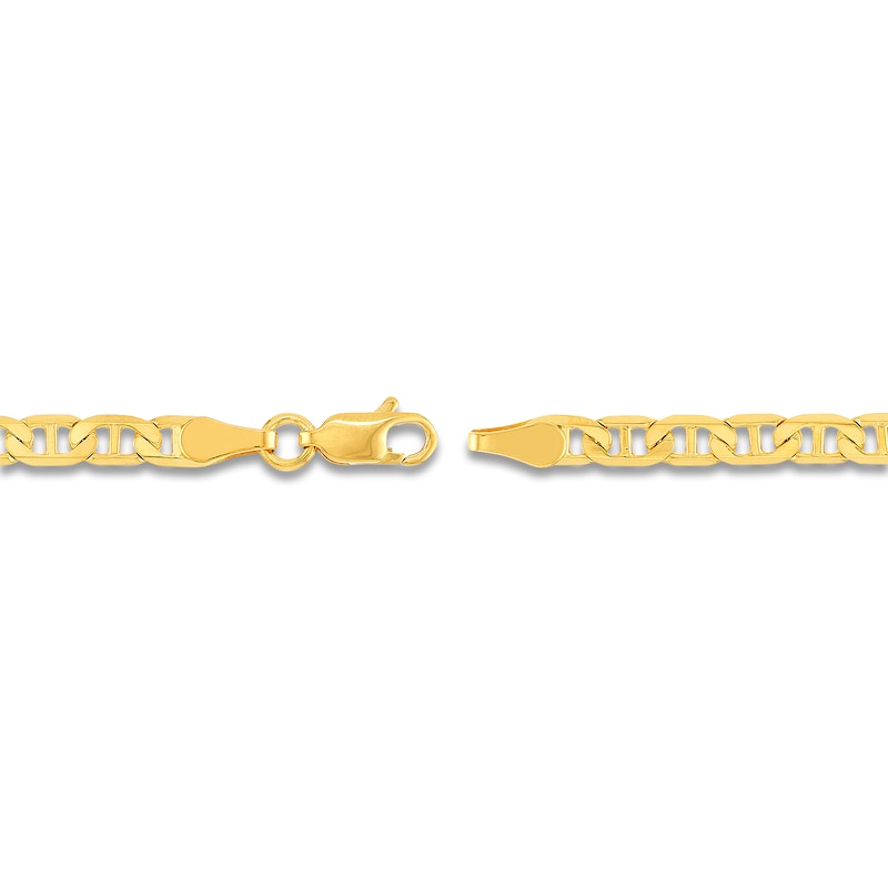 Solid Mariner Chain Necklace 14K Yellow Gold 18" 3.7mm