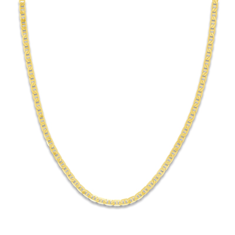Solid Mariner Chain Necklace 14K Yellow Gold 22" 3.7mm
