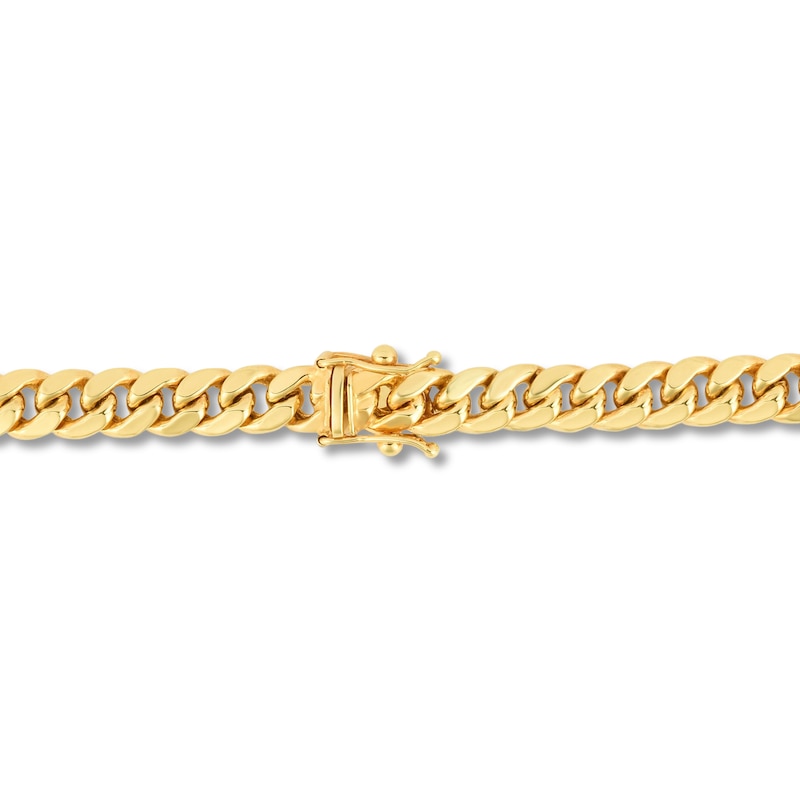 Semi-Solid Miami Cuban Link Necklace 14K Yellow Gold 22" 6mm