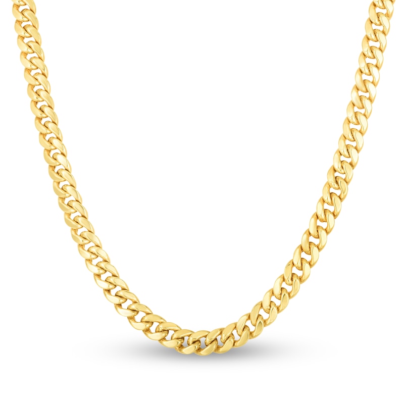 Semi-Solid Miami Cuban Link Necklace 14K Yellow Gold 26" 6mm