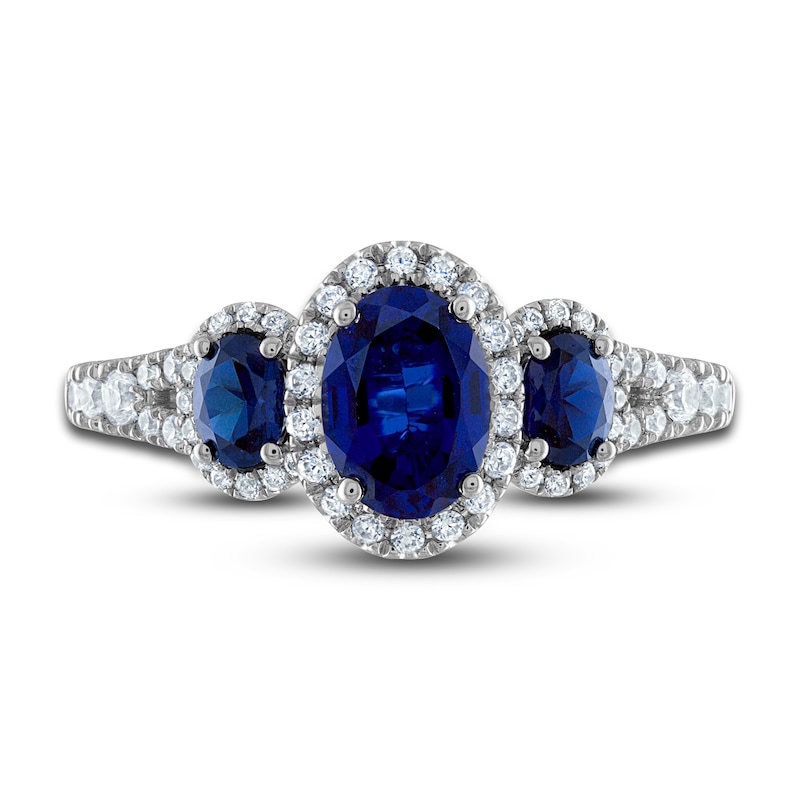 Vera Wang WISH Natural Blue Sapphire Ring 3/8 ct tw Round 10K White Gold