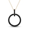Thumbnail Image 0 of Black Diamond Circle Pendant Necklace 3/8 ct tw Round 14K Yellow Gold 18"
