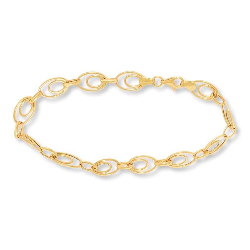 Oval Link Bracelet 14K Yellow Gold 7.25" Length