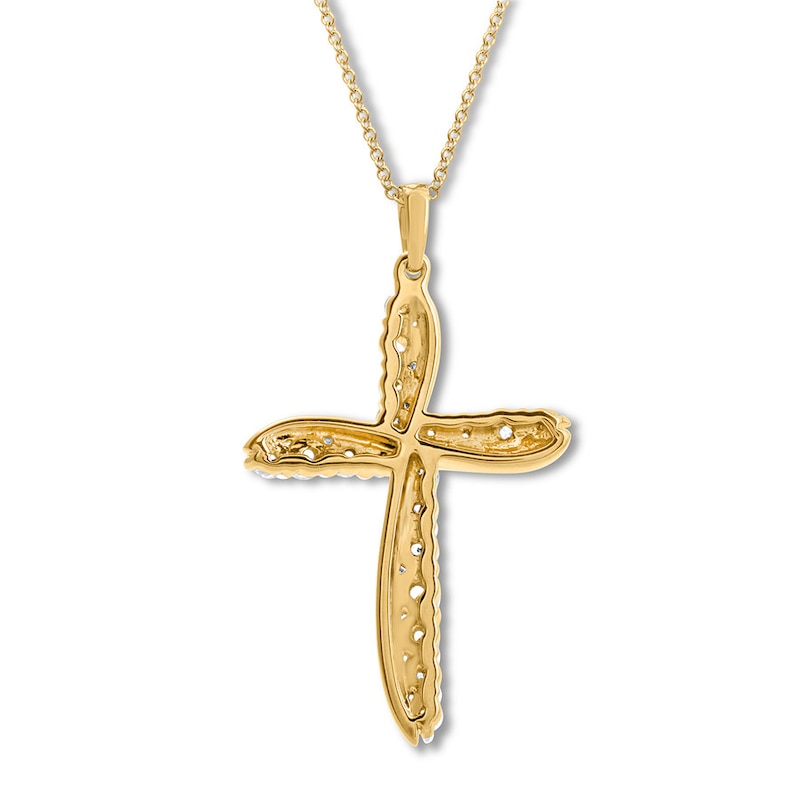 Diamond Cross Necklace 1 carat tw 14K Yellow Gold