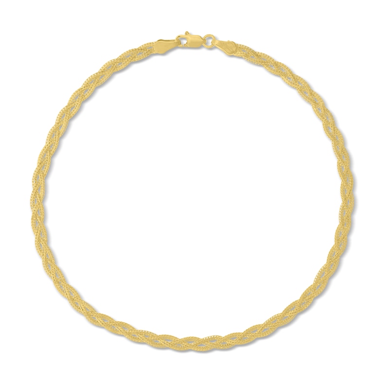 Foxtail Chain Anklet 14K Yellow Gold 10"