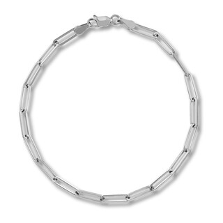 Paper Clip Chain Bracelet 14K White Gold 8" Jared