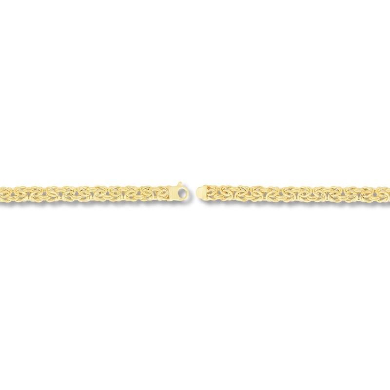 Hollow Byzantine Chain Bracelet 14K Yellow Gold 7.25"