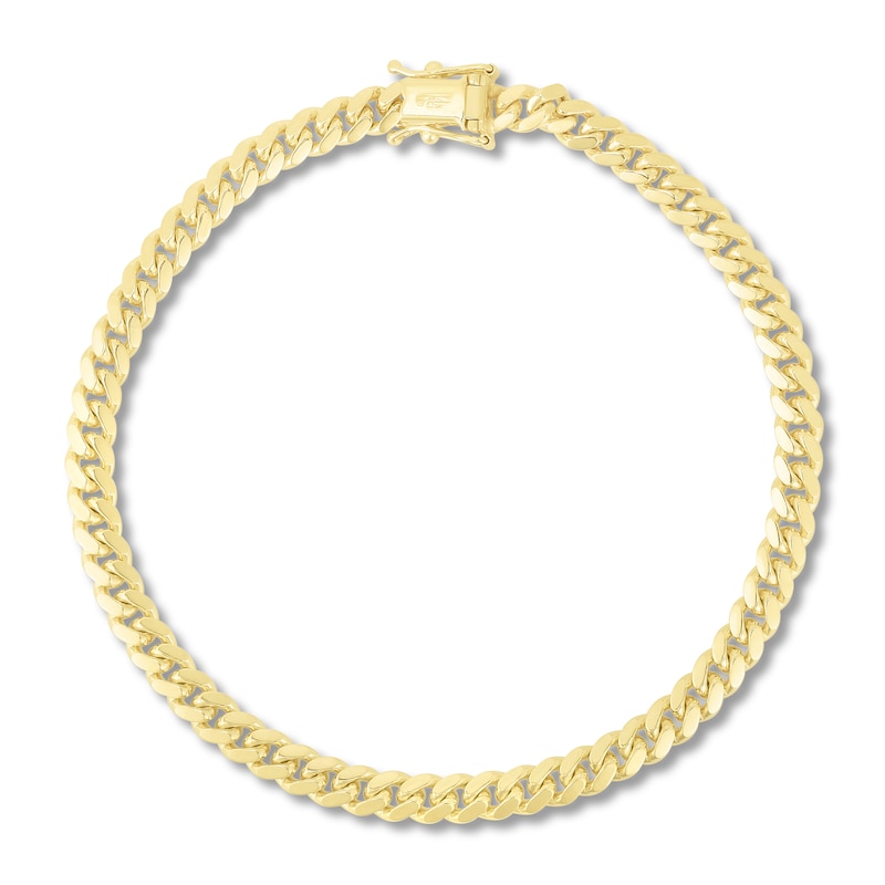 Solid Miami Cuban Link Bracelet 14K Yellow Gold 8.5"