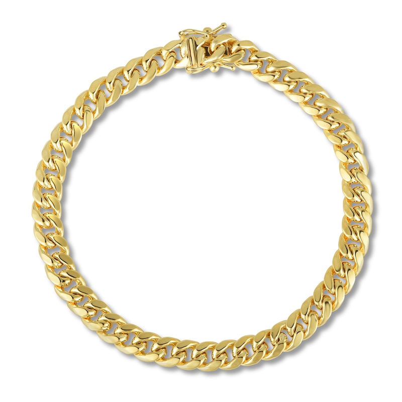 Semi-Solid Miami Cuban Link Bracelet 14K Yellow Gold 8.5"