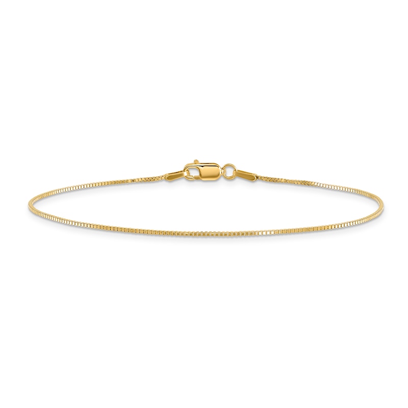 Box Chain Anklet 14K Yellow Gold 9"
