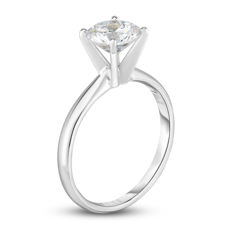 Diamond Solitaire Engagement Ring 3/8 ct tw Round 14K White Gold (I2/I)