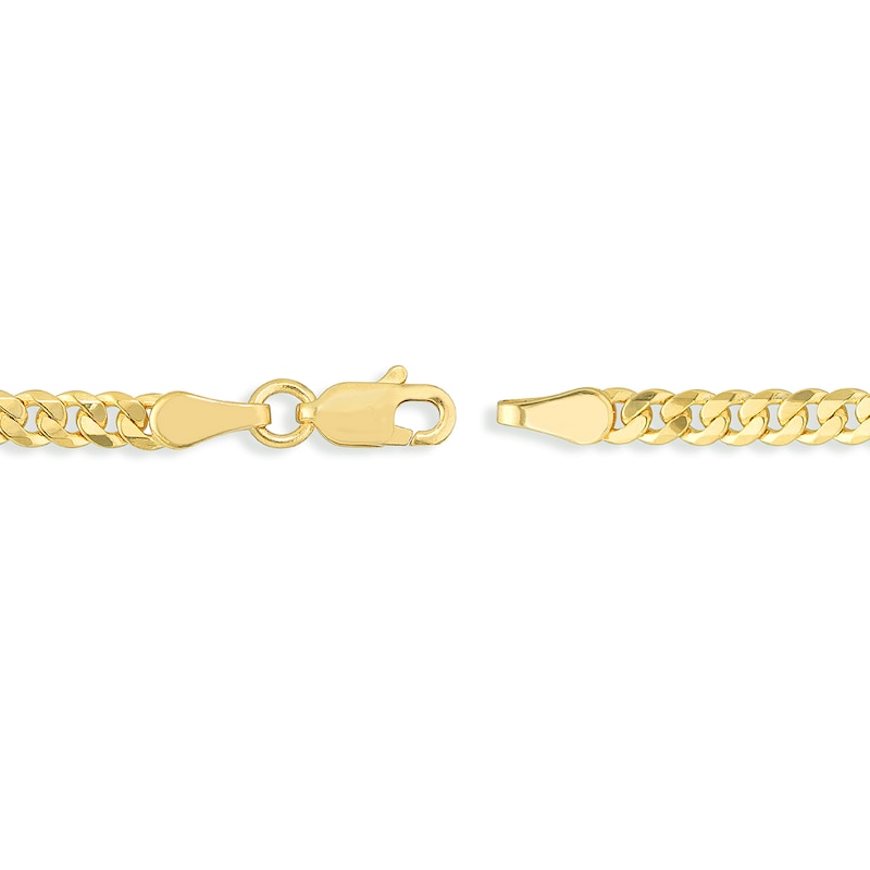 Men's Solid Round Cuban Chain Bracelet 14K Yellow Gold 7.25" 3.1mm