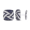 Thumbnail Image 0 of Men's Natural Blue Sapphire Cufflinks 3/8 ct tw Diamonds 14K White Gold