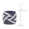 Thumbnail Image 1 of Men's Natural Blue Sapphire Cufflinks 3/8 ct tw Diamonds 14K White Gold