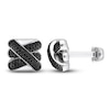 Thumbnail Image 0 of Y-Knot Men's Black Diamond Cuff Links 7/8 ct tw Round Sterling Silver