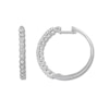Thumbnail Image 0 of Diamond Hoop Earrings 1 ct tw Round-cut 10K White Gold