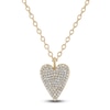 Thumbnail Image 0 of Reversible Black & White Diamond Heart Pendant Necklace 2-7/8 ct tw Round 14K Yellow Gold 18"
