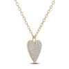 Thumbnail Image 1 of Reversible Black & White Diamond Heart Pendant Necklace 2-7/8 ct tw Round 14K Yellow Gold 18"