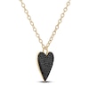 Thumbnail Image 2 of Reversible Black & White Diamond Heart Pendant Necklace 2-7/8 ct tw Round 14K Yellow Gold 18"