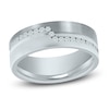 Thumbnail Image 0 of Diamond Angled Channel Wedding Band 1/5 ct tw 14K White Gold 6mm